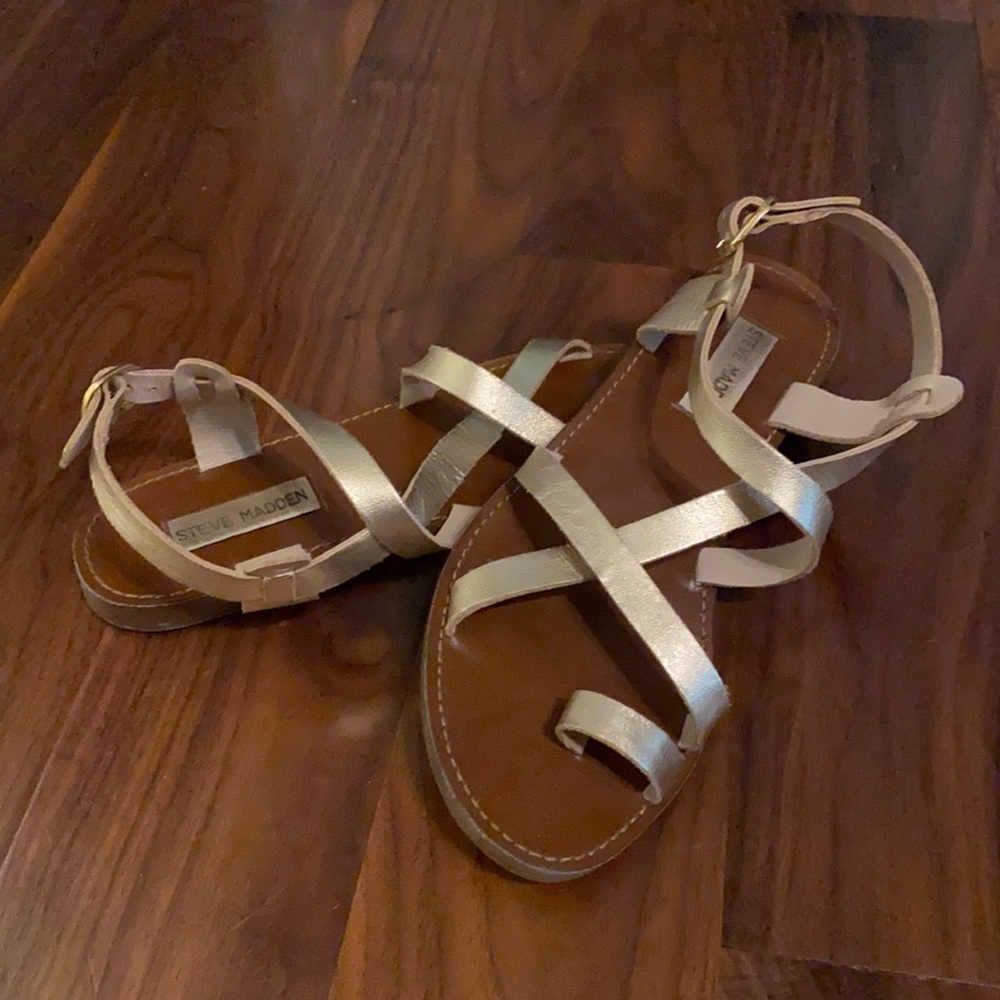 Gold strappy sandals